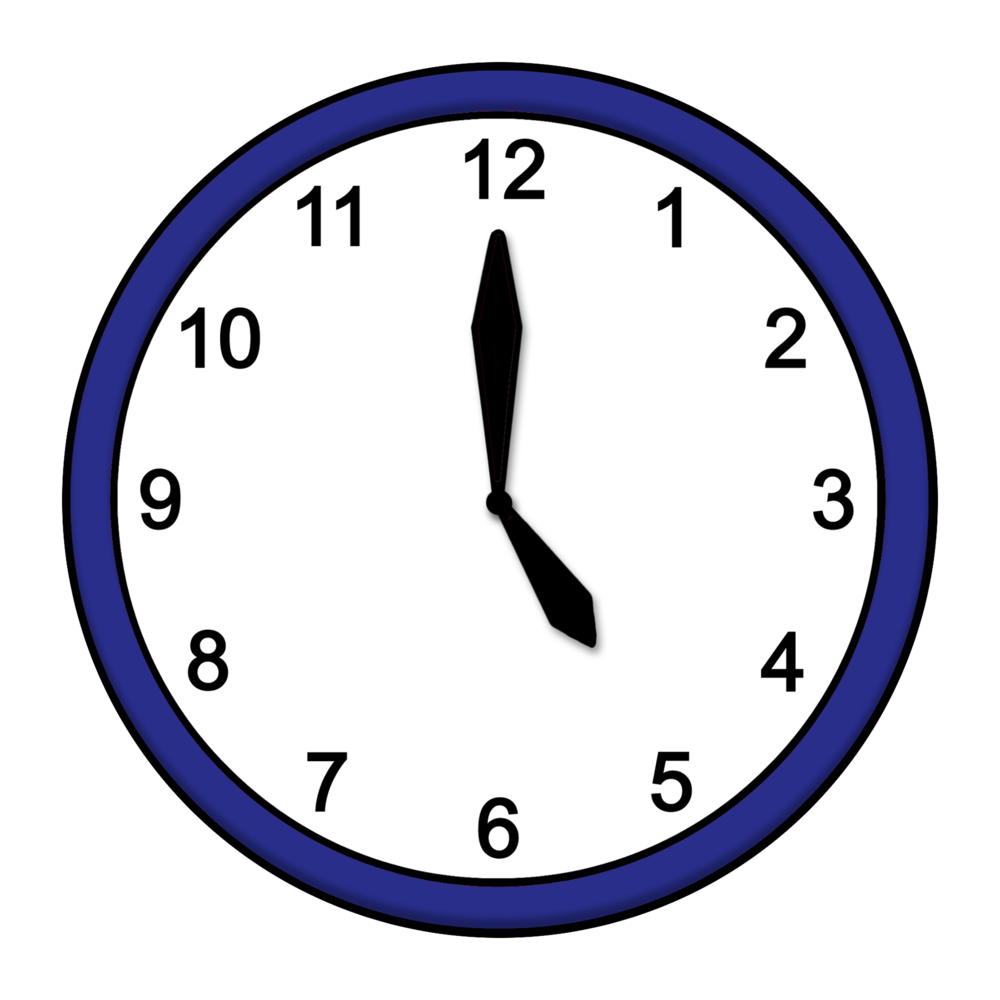 Eine Uhr zeigt 5 Uhr