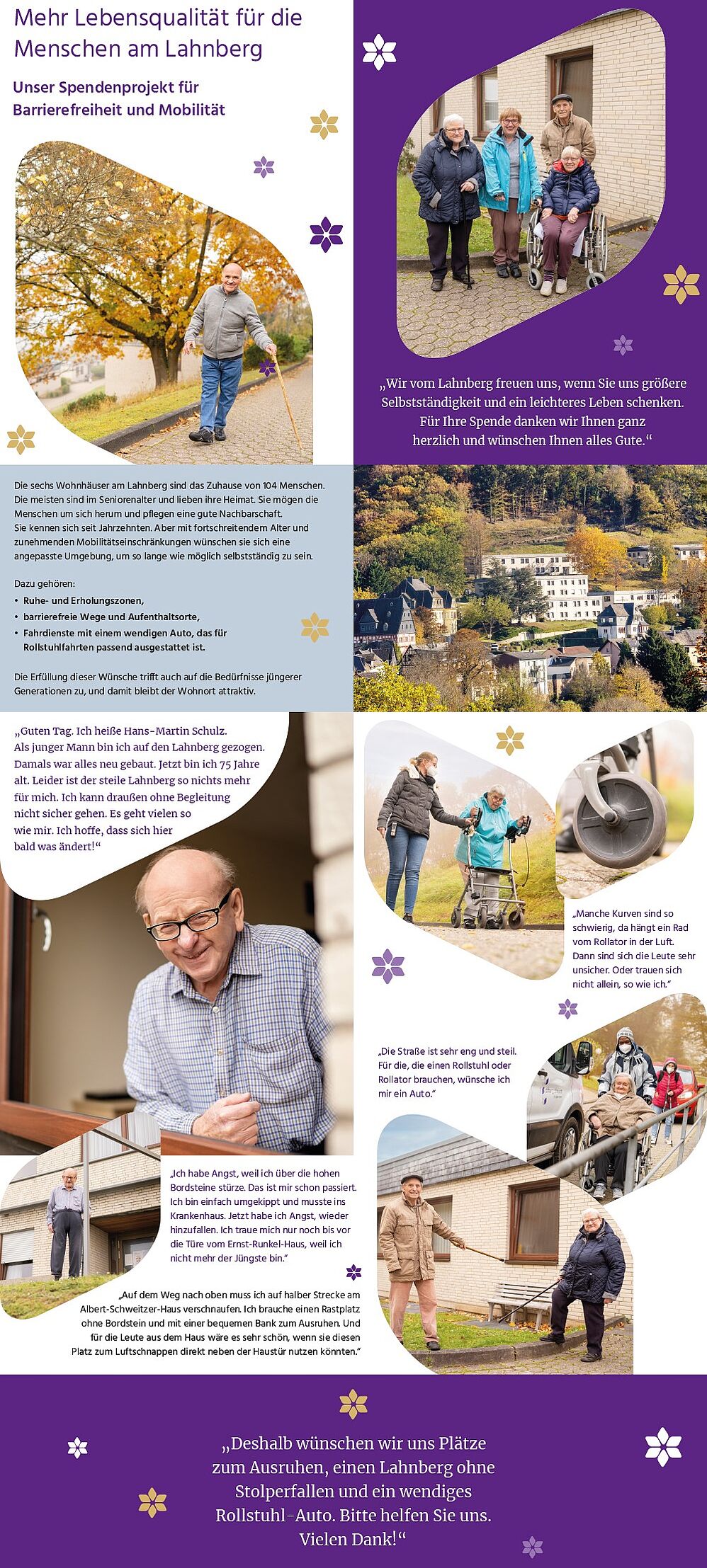 Ein Spendenflyer für die Stiftung Scheuern.